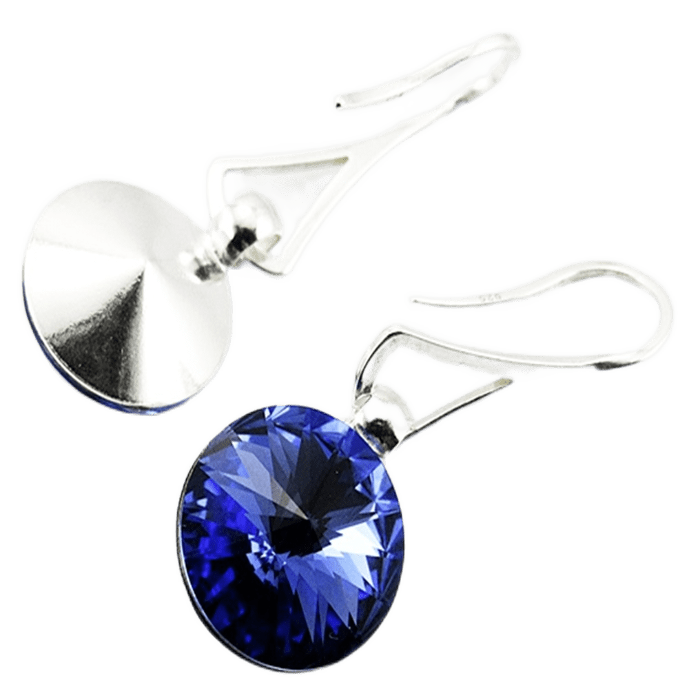 Pendientes de Plata y cristal Swarovski Azul_1
