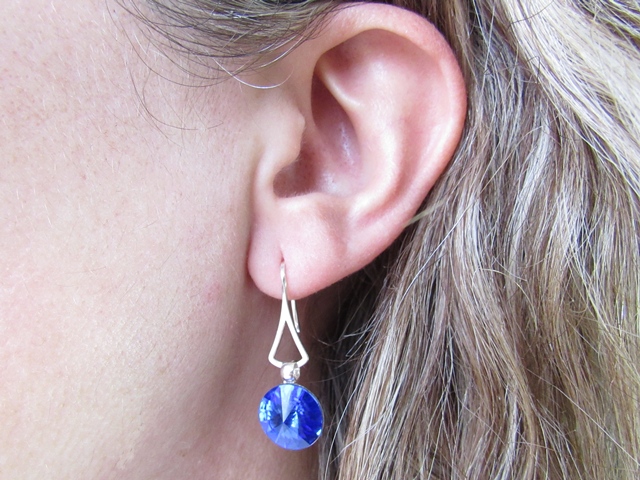 Pendientes de Plata y cristal Swarovski Azul 4