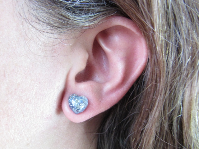Pendientes de corazón cristal Checo y Plata 1