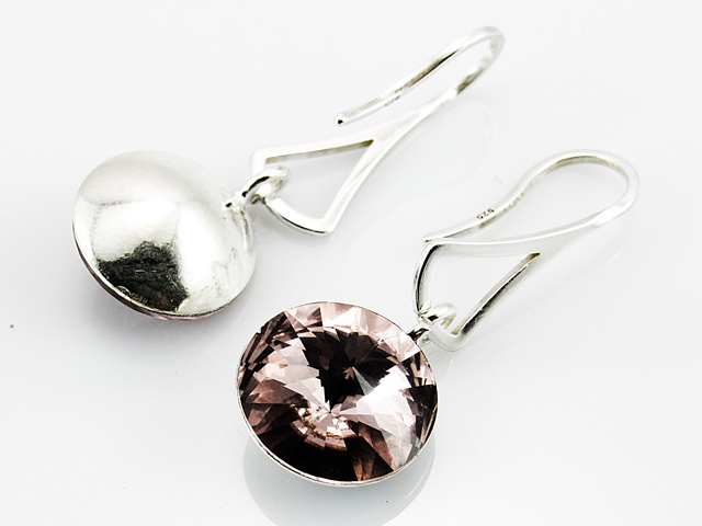 Pendientes de Plata con cristal Swarovski nude 1