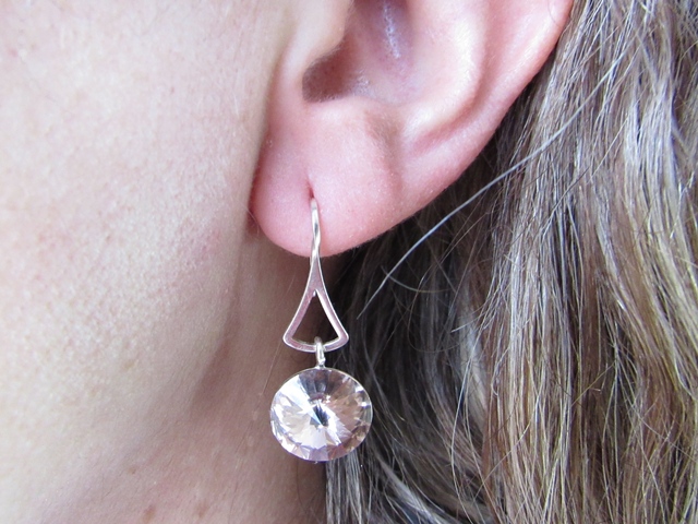 Pendientes de Plata con cristal Swarovski nude 2