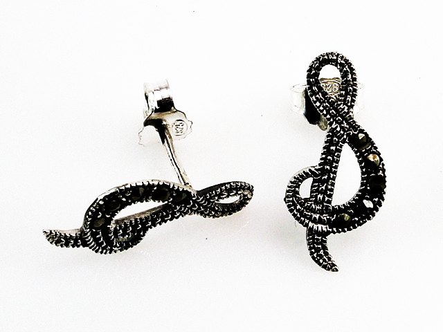 Pendientes Plata vieja Clave de Sol