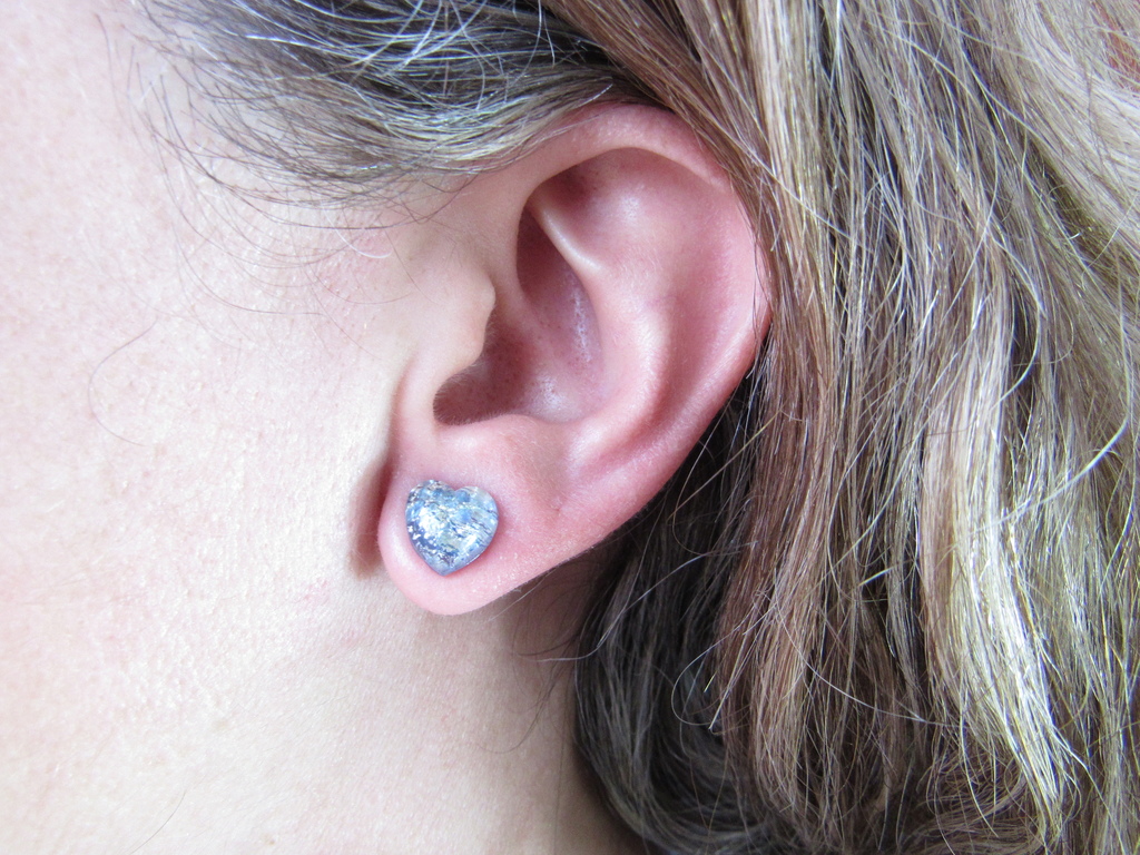 Pendientes Corazon de Plata y Cristal checo 1