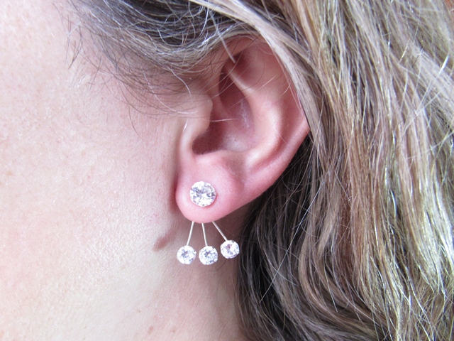 Pendientes dobles de Plata con circonitas 1