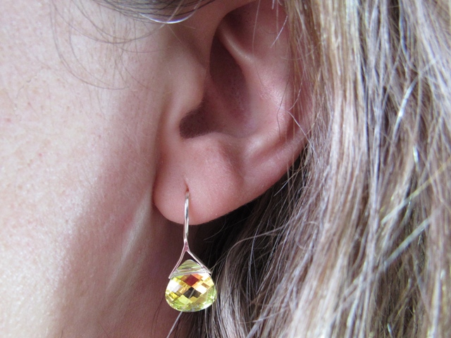 Pendientes de Plata con lágrima de cristal Swarovski 1