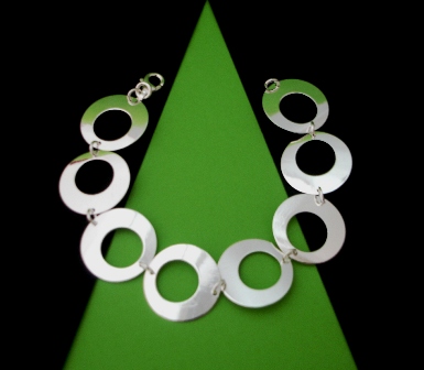 Pulsera Circulos de Plata Lisa