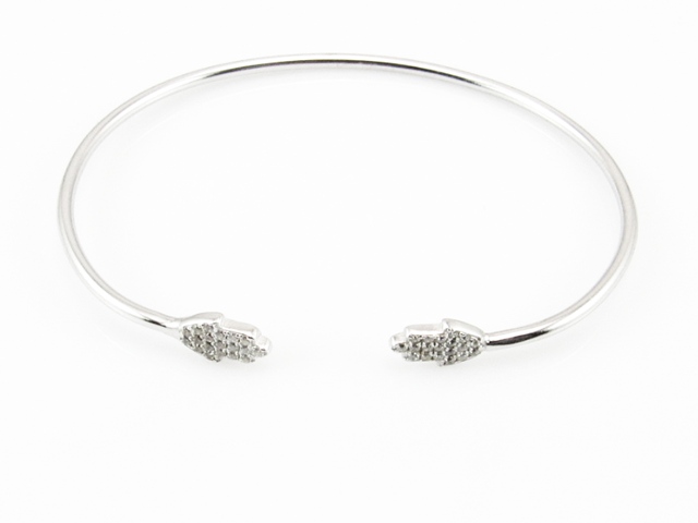 Pulsera rígida con Manos de Fátima de Plata y Circonitas