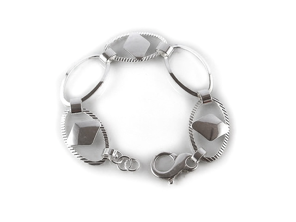 Pulsera chica de Plata de ley con rombos