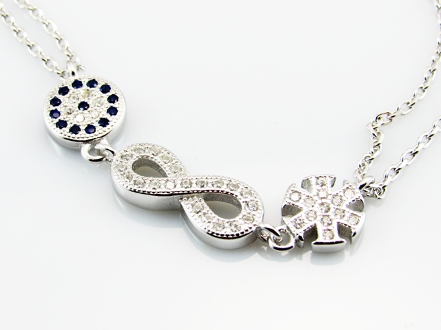 Tobillera infinito y estrella de Plata y Circonitas 1
