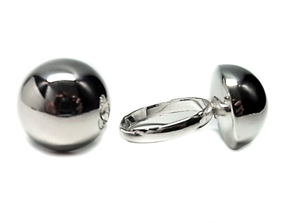 Anillo media bola 16 Mm. en Plata de Ley