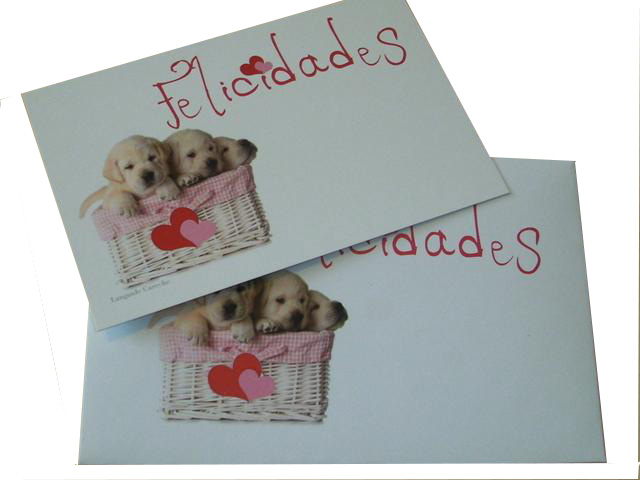 Tarjeta especial Felicitación Perros con sobre