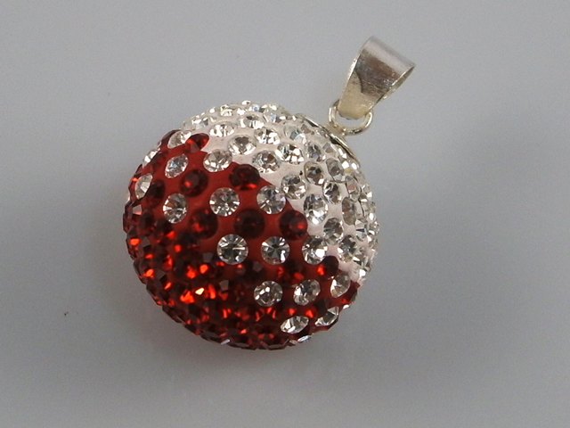 Llamador de Angel de Plata y Cristal combinado 18 Mm. Rojo y bla