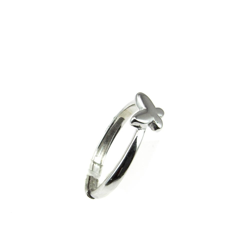 Anillo mariposa ajustable de Plata de ley rodiada