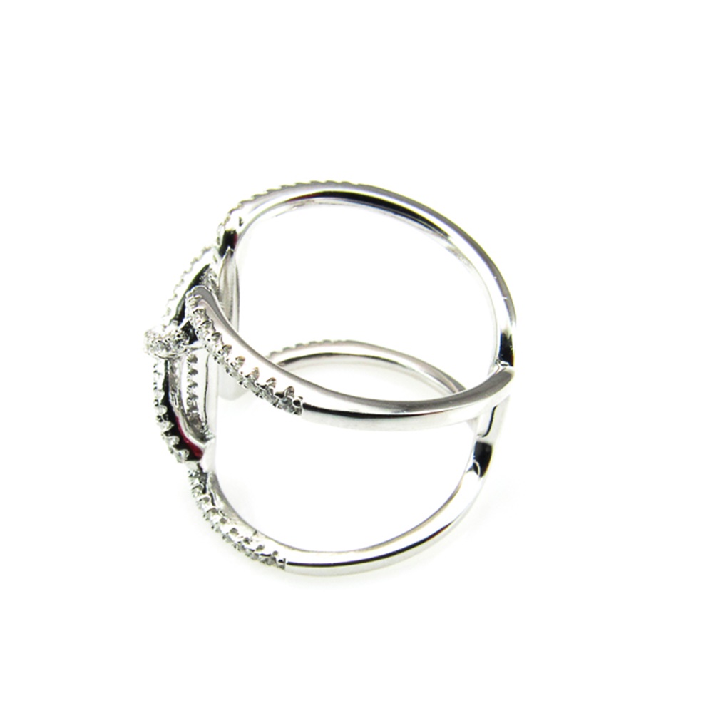 Anillo en Plata rodiada con Circonitas micro para mujer 1