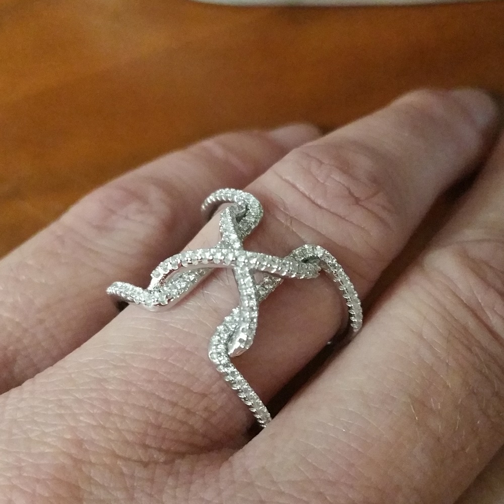 Anillo en Plata rodiada con Circonitas micro para mujer 2