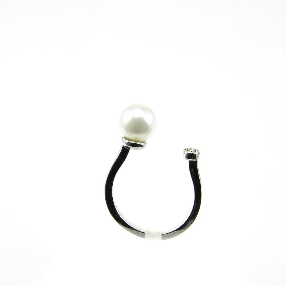 Anillo para mujer abierto de Plata rodiada con Perla y Circonita 1