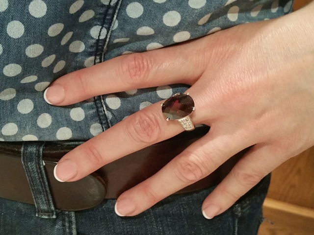 Anillo de Plata rodiada con Circonitas roja y blancas 3