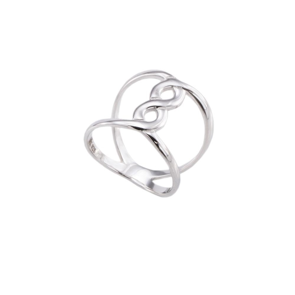 Anillo infinito de Plata de ley rodiada para mujer