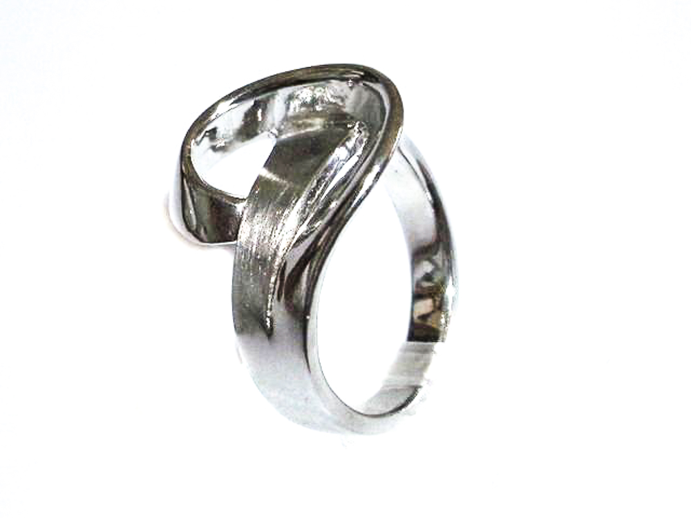 Anillo Plata rodiada brillo y satinado 1