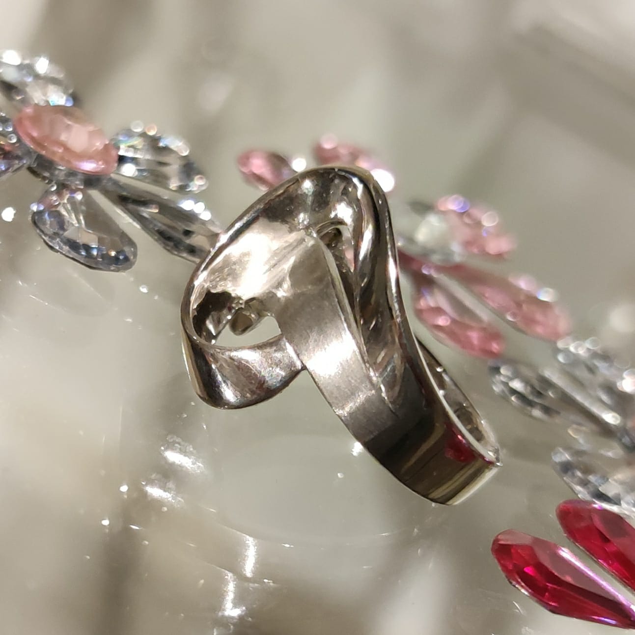 Anillo Plata rodiada brillo y satinado 4
