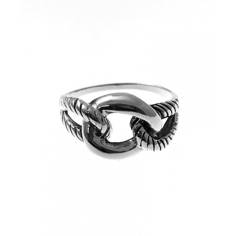 Anillo entrelazado de Plata de ley envejecida