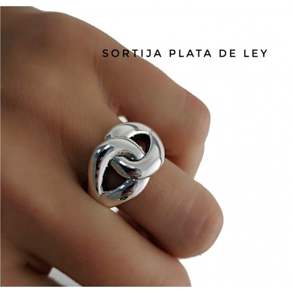 Anillo entrecruzado de Plata de ley 1