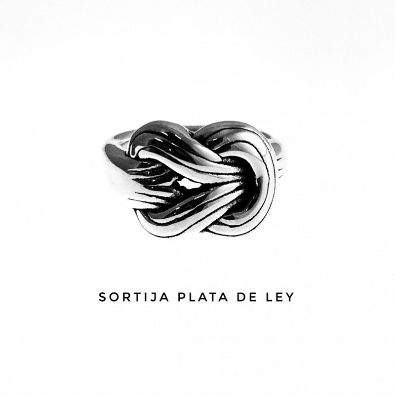 Anillo nudo de Plata de ley envejecida para mujer