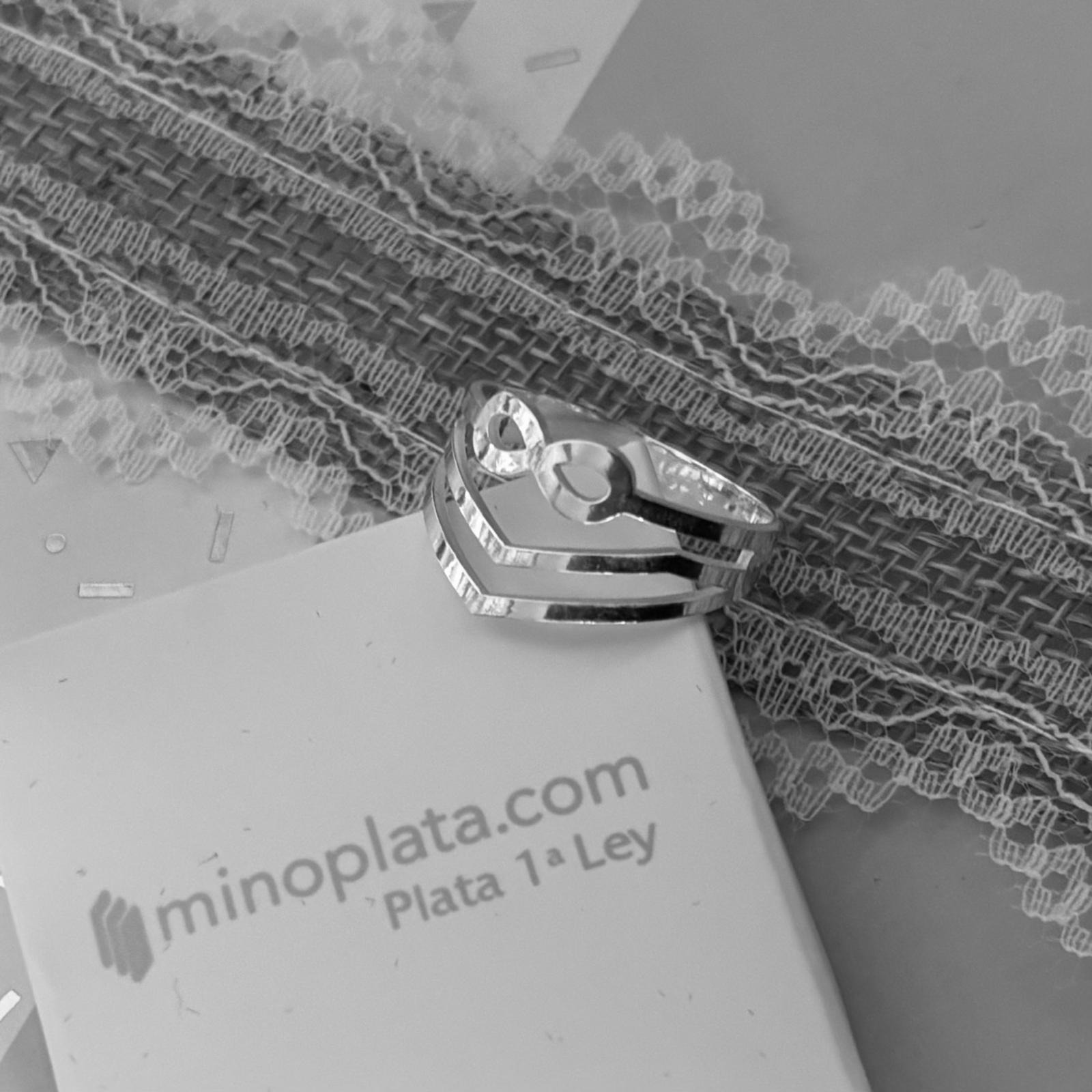 Anillo infinito bandas de Plata de ley para mujer 3