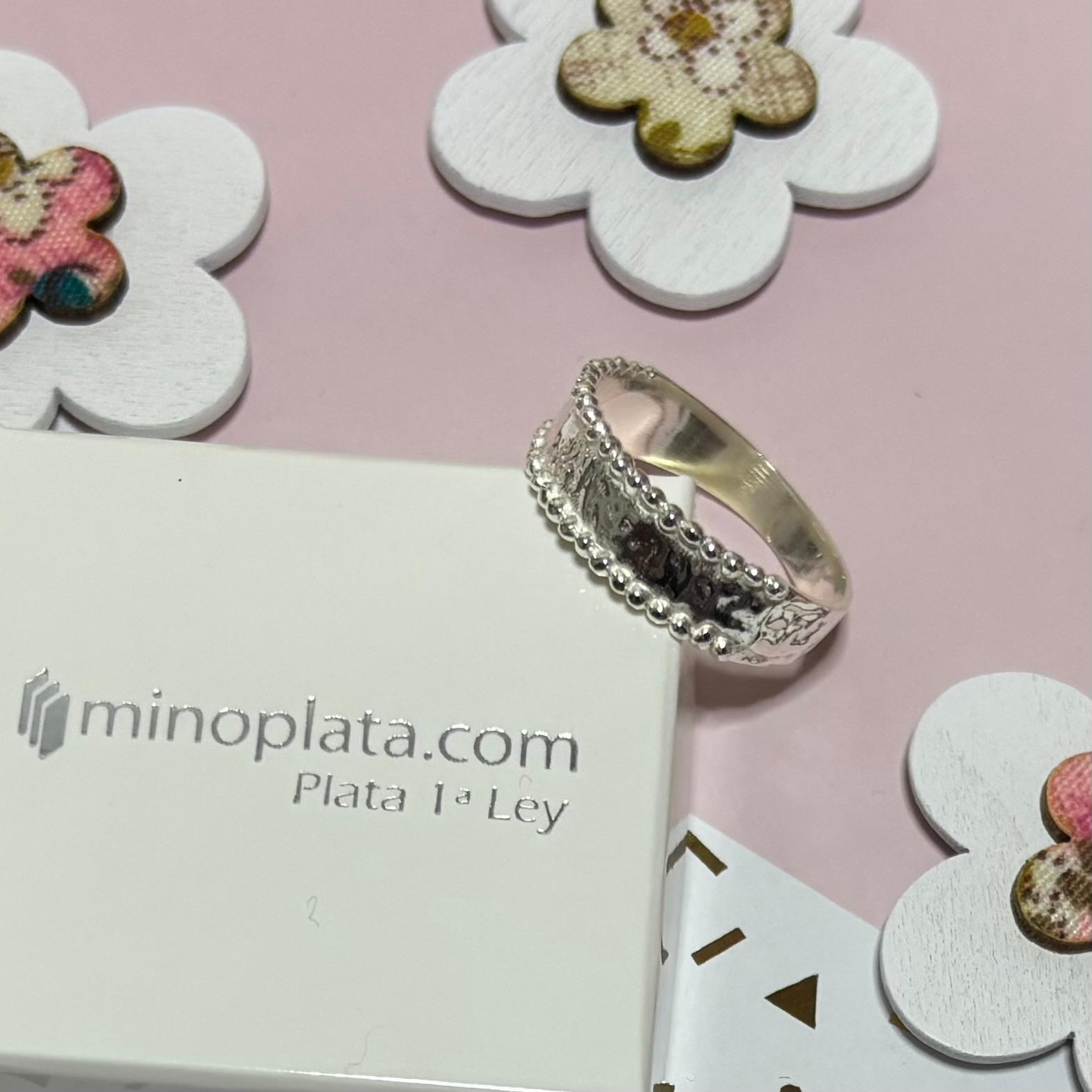Anillo de Plata de ley martilleada 5