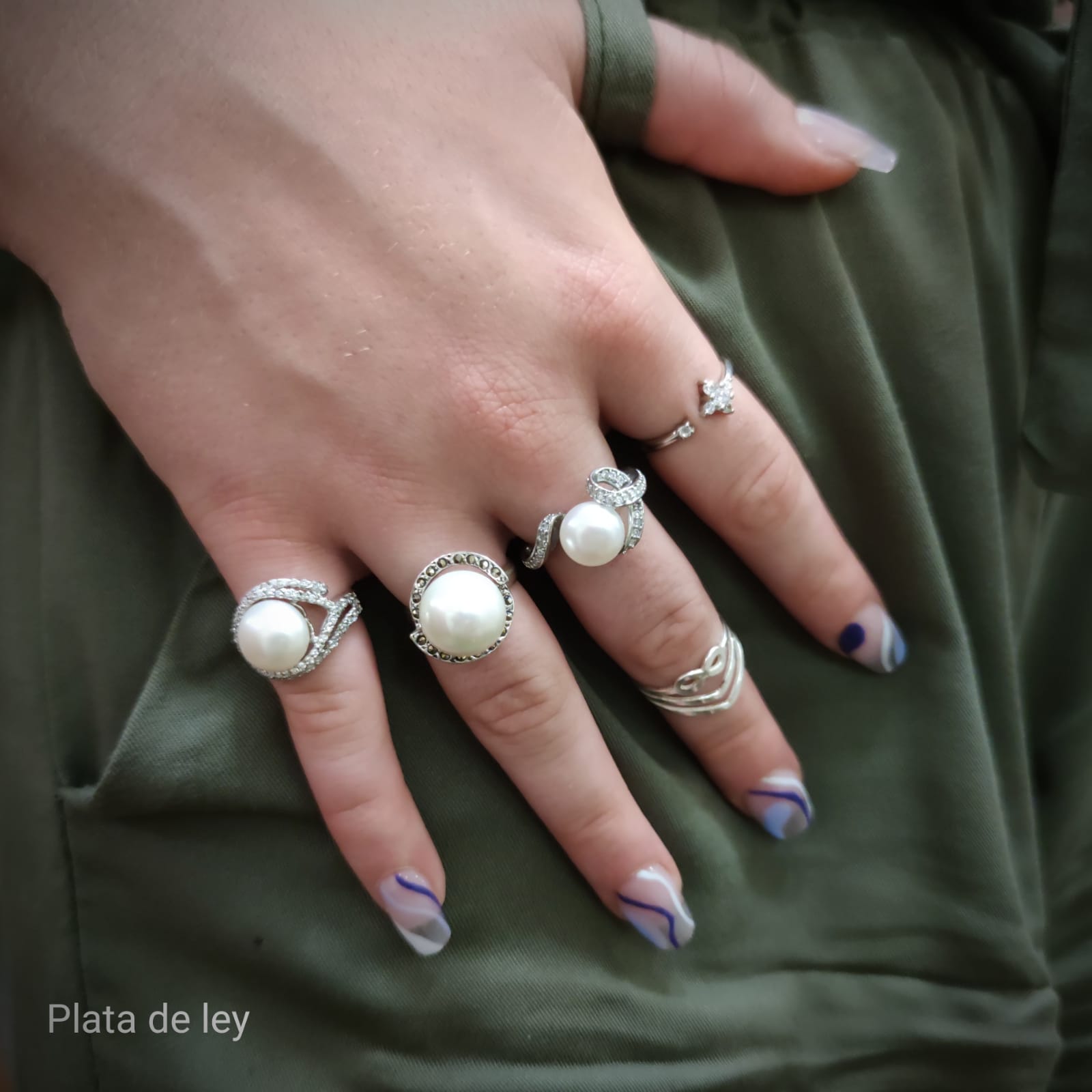 Anillo en Plata de Ley rodiada con Perla y Circonitas 3