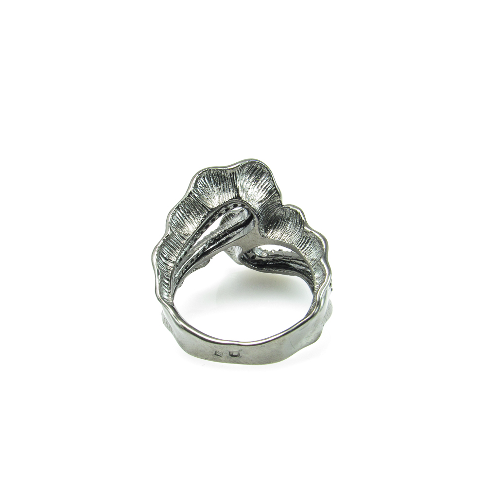 Anillo de Plata de ley en rutenio negro con Circonitas 4