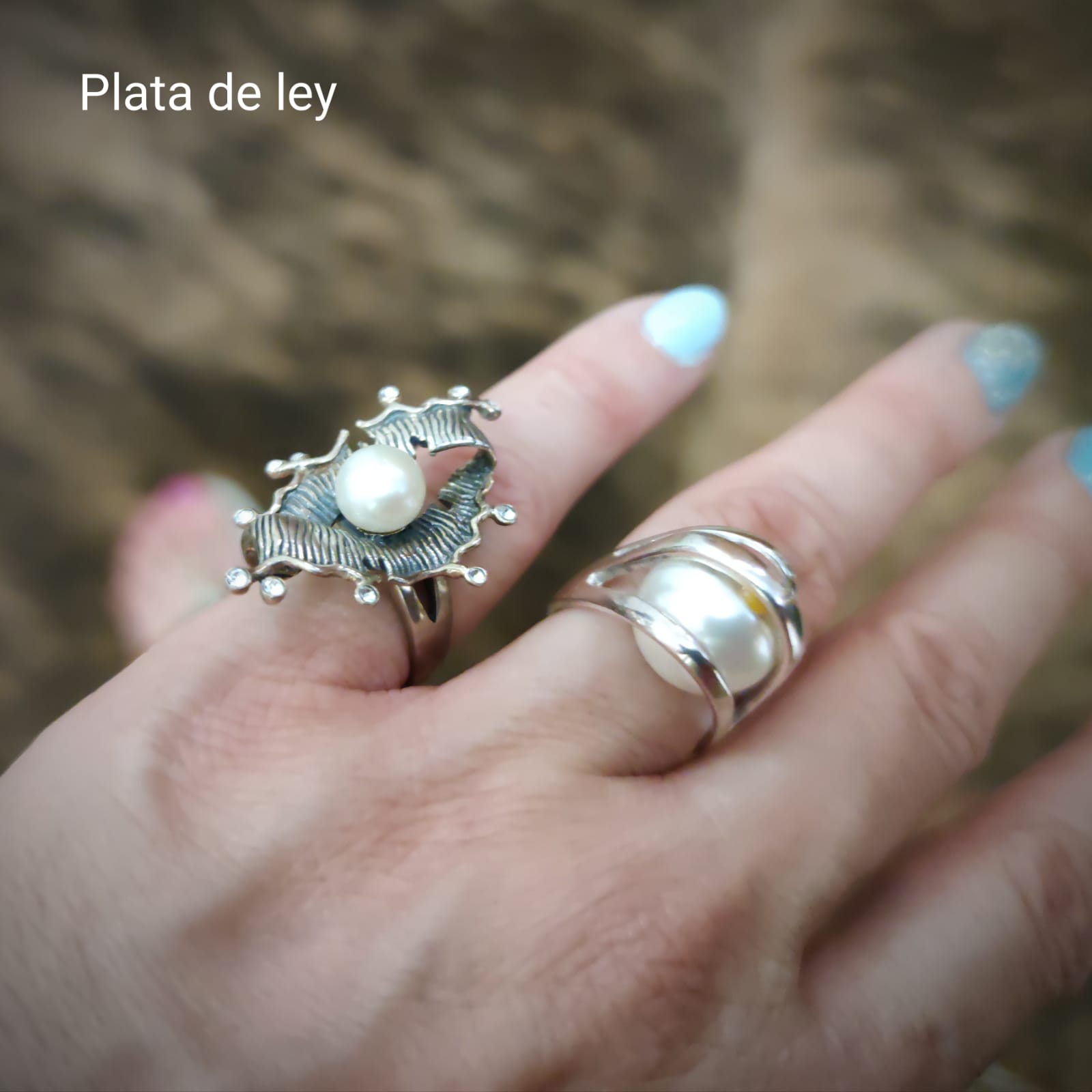Sortija Perla enjaulada en Plata de Ley 2