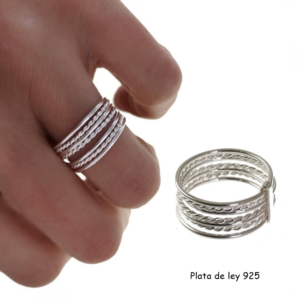 Anillo semanario de Plata de ley 2