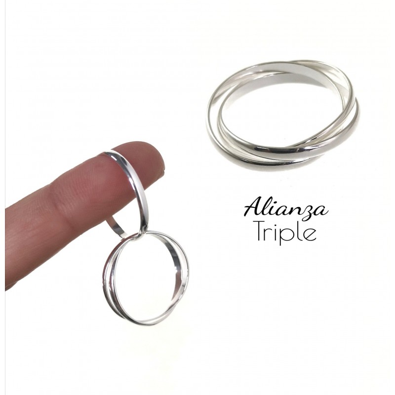 Alianza triple de Plata de ley 2 Mm.