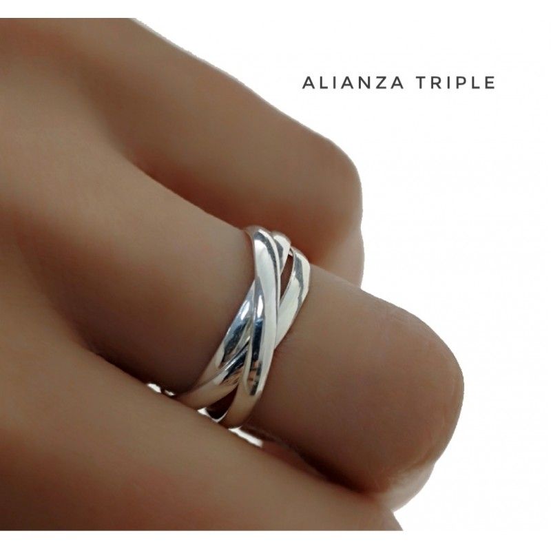 Alianza triple de Plata de ley 2 Mm. 1