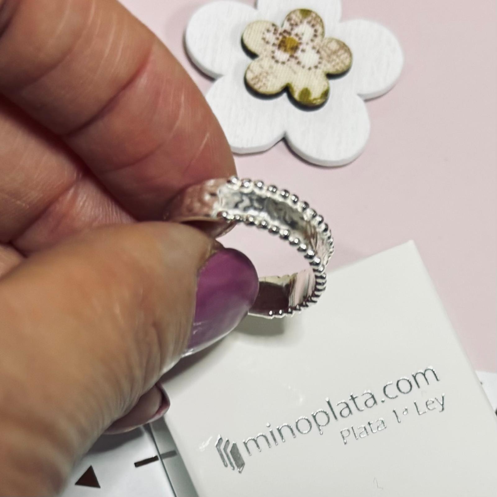 Anillo de Plata de ley martilleada 4