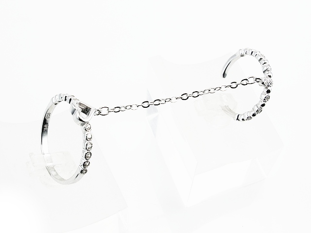 Anillo doble de Plata y circonitas con corazón_1