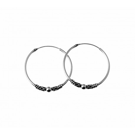 Aros Bali de Plata de ley 29 Mm.
