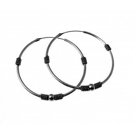 Aros bali de Plata de ley 40 Mm.