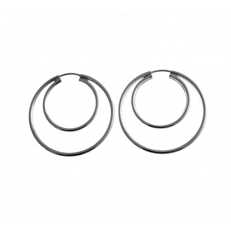 Pendientes de Plata de ley Aro doble karma 33 Mm. y 21 Mm.