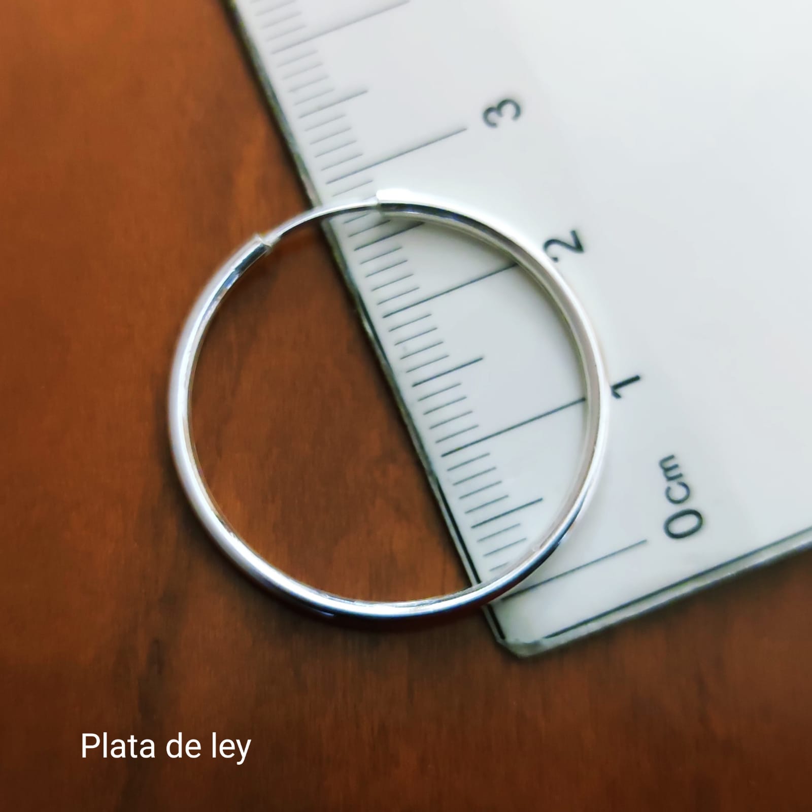 Pendientes Aros finos 25 mm de Plata de ley 1