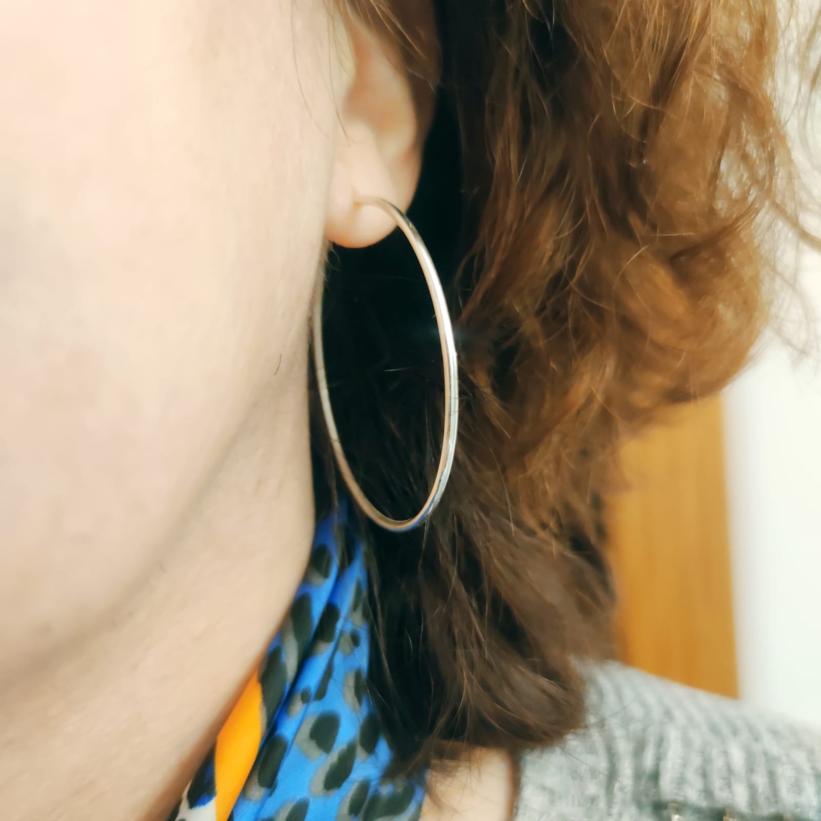 Aros finos de Plata de ley 50mm 4