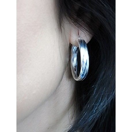 Pendientes Aros de Plata galloneados 1