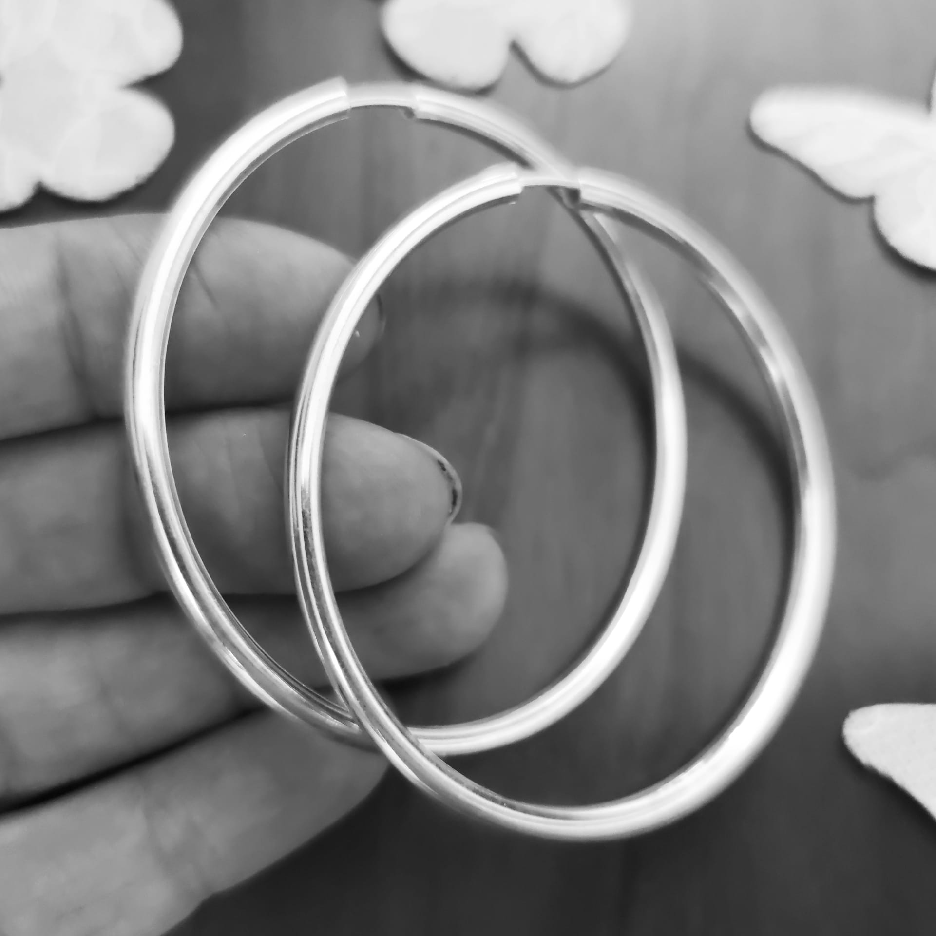 Pendientes Aro gordo de Plata de ley 55mm y 3mm grosor 3