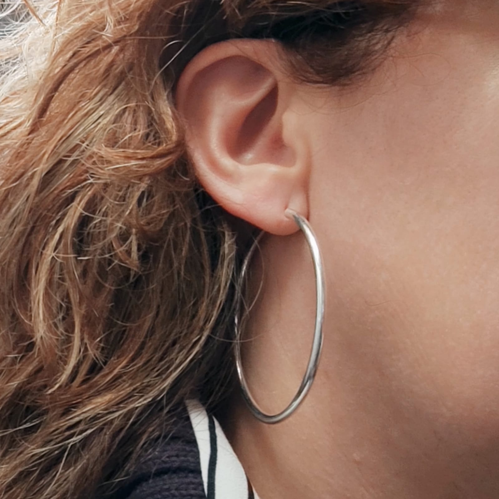 Pendientes Aro gordo de Plata de ley 55mm y 3mm grosor 5