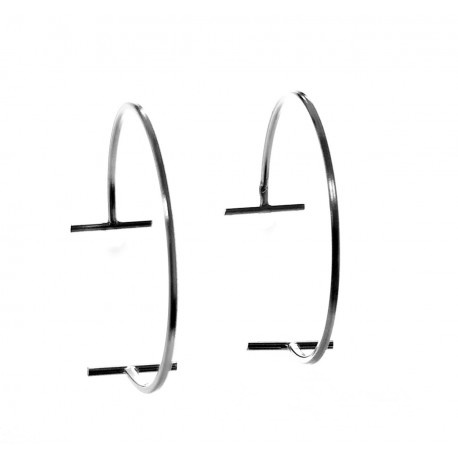 Pendientes Aro Karma barra de Plata de ley 28 Mm. 1