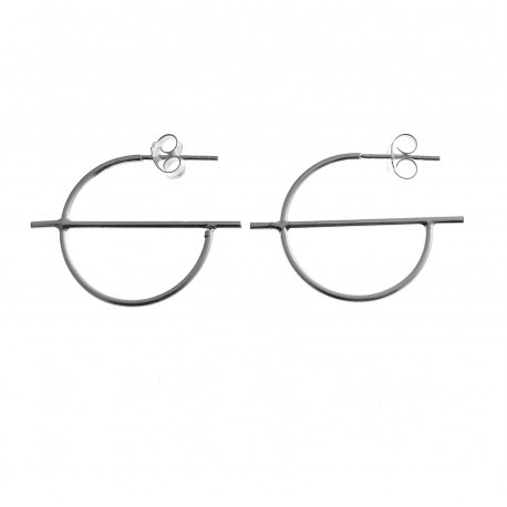 Pendientes Aros Karma barra de Plata de ley 20 Mm.