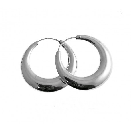Pendientes Aro de Plata lisa 35 Mm.