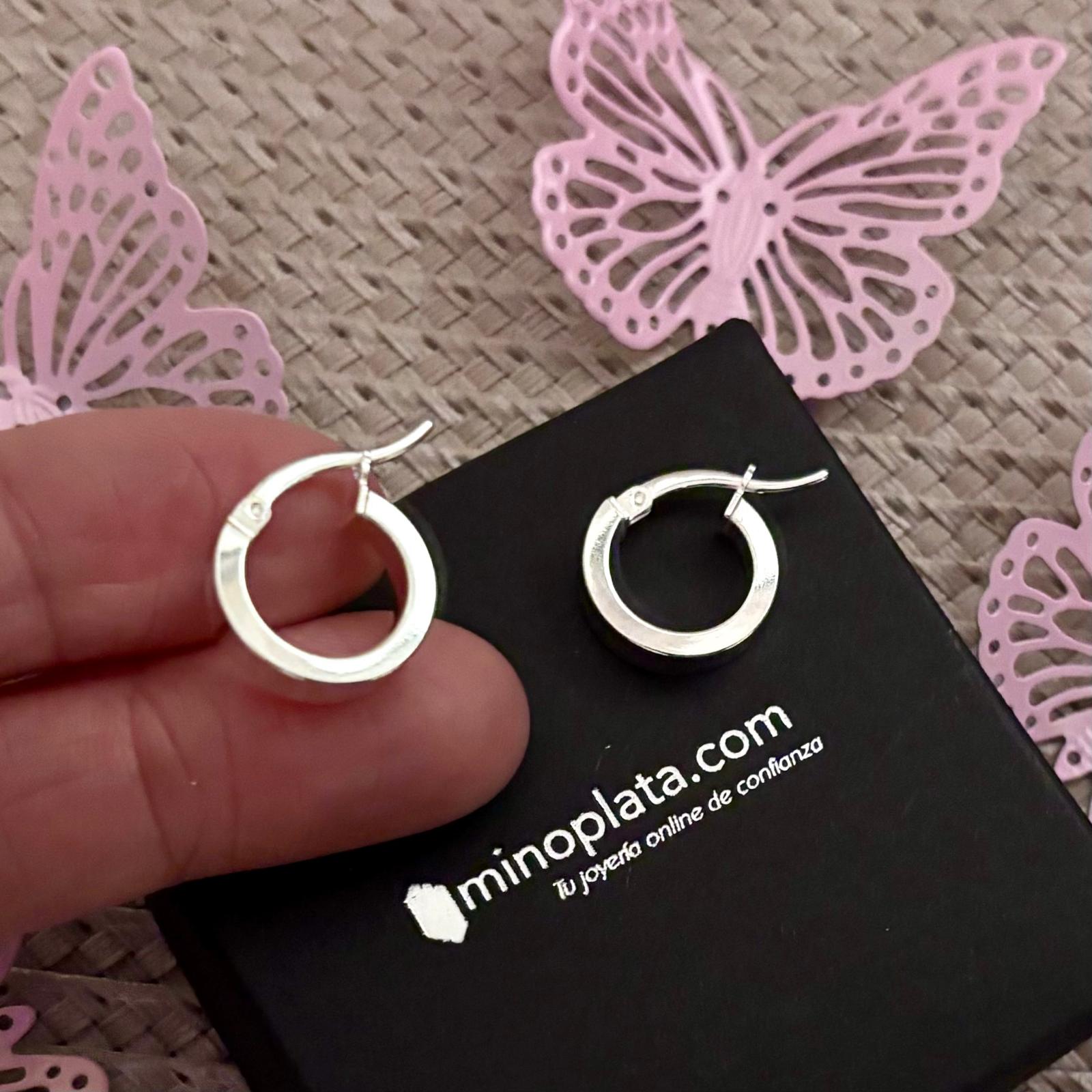 Pendientes aros anchos 14mm de Plata de ley 925