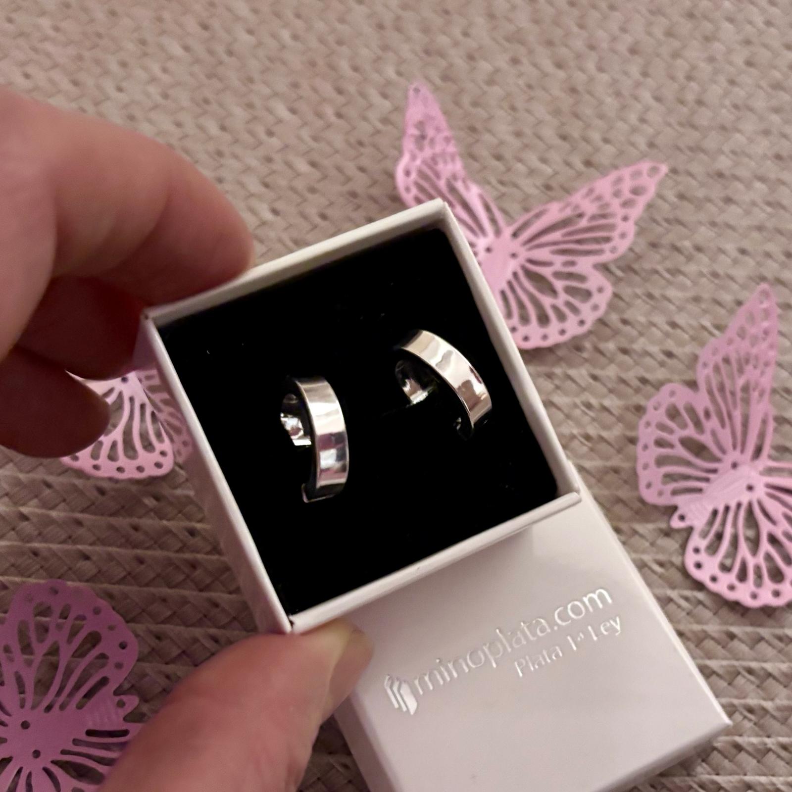 Pendientes aros anchos 14mm de Plata de ley 925 2